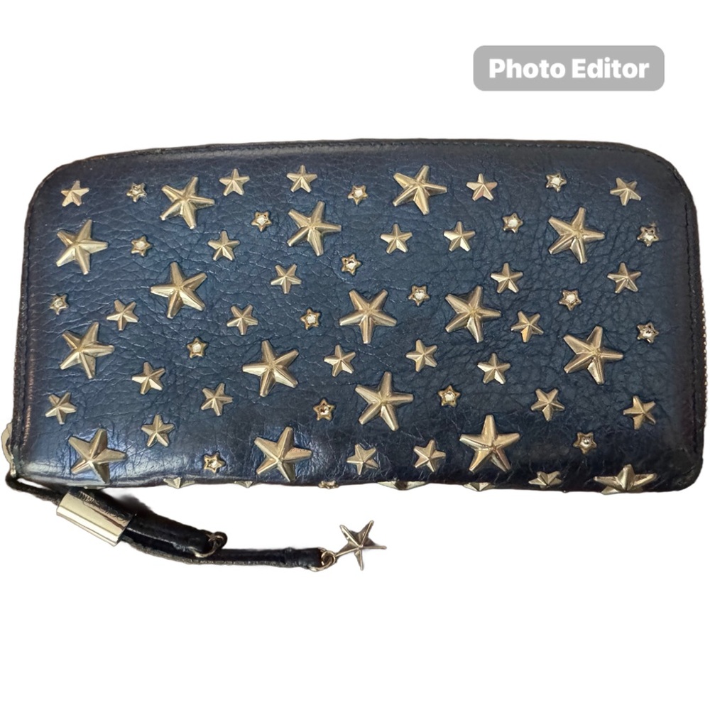 Jimmy Choo Navy Blue and Silver Star Wallet